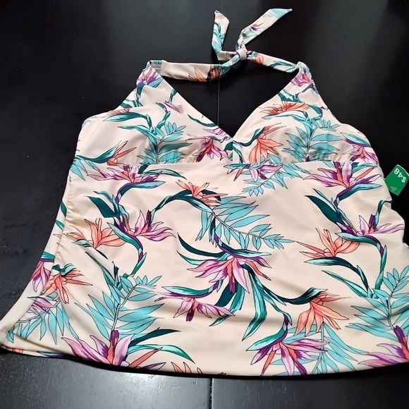 Floral Tankini Swim Top Size 1X - Picture 1 of 3
